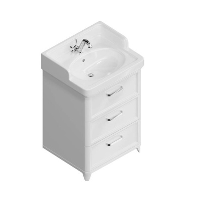 PO.M.60.3\WHT Тумба POMPEI напольная с 3 ящиками 60, белая глянцевая