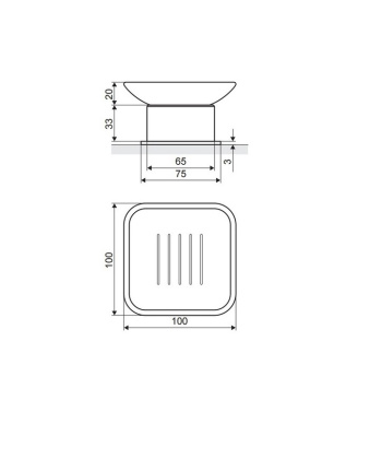 Мыльница настольная EXCELLENT Riko (черная)