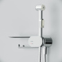 Смеситель, монтируемый в стену с гигиеническим душем и полкой F0202600 Like