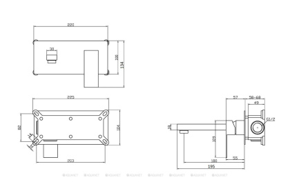 Orange Lutz M04-722b Однозахватный смеситель для раковины скрытого монтажа с внутренней частью