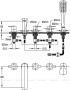 TESORO-F-BVD5-01 Смеситель на борт ванны, на 5 отверстий, с ручным выдвижным душем