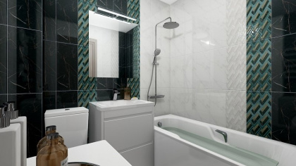 Плитка настенная 7201 Алькала черный панель 20*50*8 (12шт\1.2м2), м2