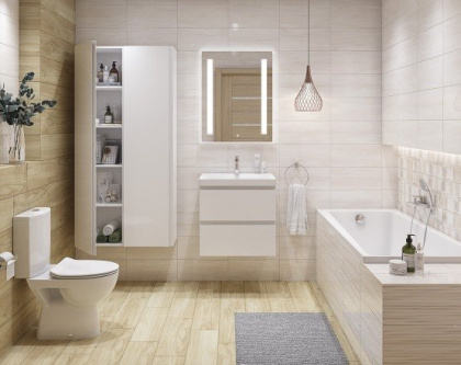 Ванна акриловая прямоугольная Cersanit LORENA 160x70, ультра белый