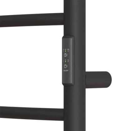 Полотенцесушитель электрический Point Афина PN04848PB П5 400x800 с полкой, диммер справа, черный Полотенцесушитель электрический Point Афина PN04848PB П5 400x800 с полкой, диммер справа, черный