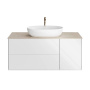 Тумба PLAZA Modern подвесная с ящиками 120, белая глянцевая PLB.M.120.3\WHT