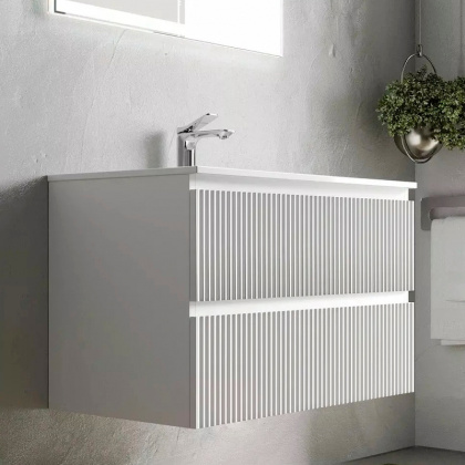 Тумба подвесная SANCOS Snob R 590х445х500, c двумя ящиками оснащенными доводчиками, Bianco, арт.SNR60W