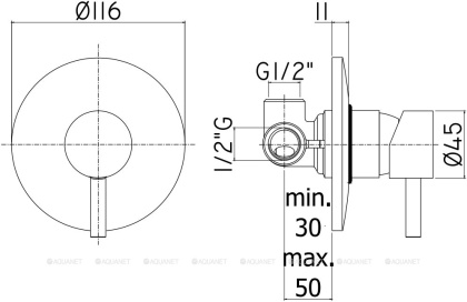 Смеситель для душа Paffoni Light LIG010CR (с внутренней частью)