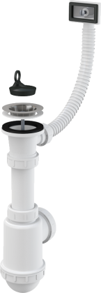 Сифон для мойки с нержавеющей решеткой DN70 и гофропереливом