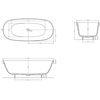 Ванна из искусственного камня Salini S-Stone GRECA,103121M Ванна из искусственного камня Salini S-Stone GRECA,103121M