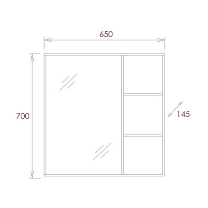 Шкаф-зеркало Onika Девис 65 бетон чикаго, универсальный