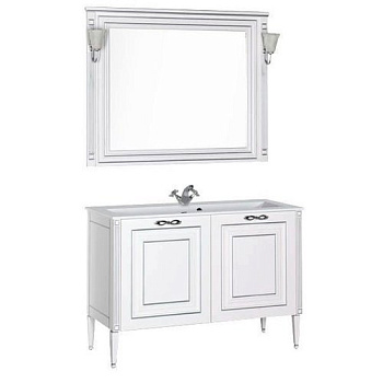 Мебель для ванной Aquanet Паола 120 белый/серебро (литьевой мрамор)