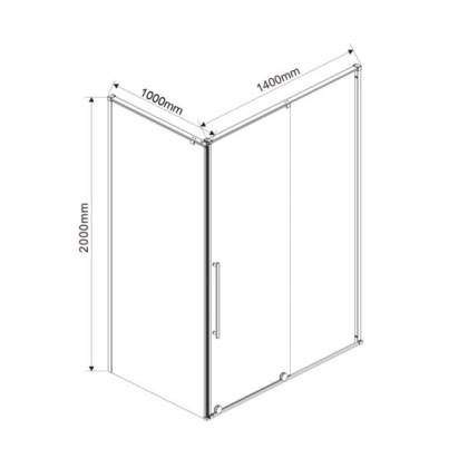 Душевой уголок Arno VSR-1A1014CL, 1400*1000, хром, стекло прозрачное