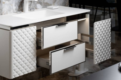 Тумба ROMBO 120cm Белый матовый/хром 777-120-WCR Boheme