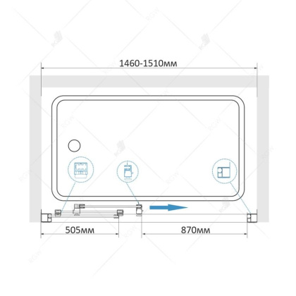 Шторка на ванну RGW Screens SC-41 150x150 04114115-11 профиль Хром стекло прозрачное