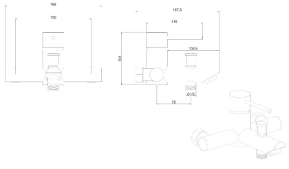 Смеситель для ванны Allen Brau Glority 5.51003-00 хром