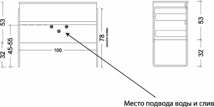 Тумба без раковины Vallessi 100*46cm АНТРАЦИТ мат. 2 полки, 837-100-A mat Boheme
