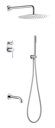 Смеситель встроенный + верхний+ ручной душ Uno. Хром с изливом Смеситель встроенный + верхний+ ручной душ Uno. Хром с изливом