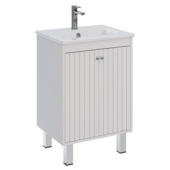Тумба Lemark ROMANCE 60см под 1 раковину, подвесная/напольная, 2-х дверная, цвет корпуса, фасада: Белый глянец