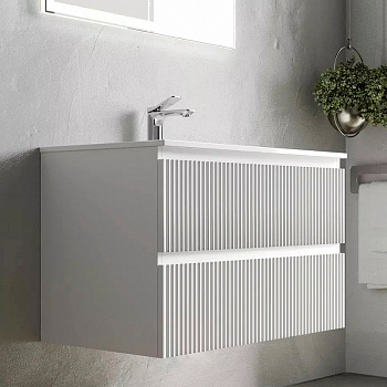 Тумба подвесная SANCOS Snob R 790х445х500, c двумя ящиками оснащенными доводчиками, Bianco, арт.SNR80W