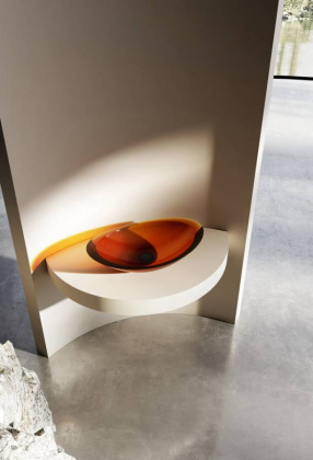 Раковина накладная прозрачная ABBER Kristall AT2808Opal коричневая Раковина накладная прозрачная ABBER Kristall AT2808Opal коричневая