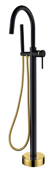 Смеситель напольный UNO BLACK Gold