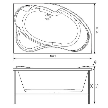 Акриловая ванна Aquanet Capri 170х110 L 203914 Акриловая ванна Aquanet Capri 170х110 L 203914