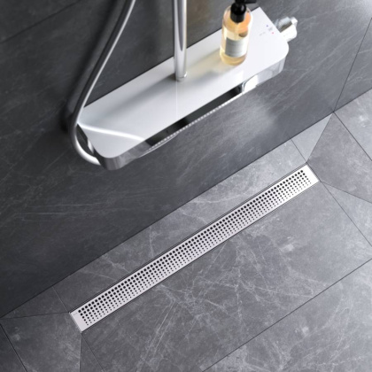 W01SC-P11-080-01SB MasterFlow Трап для душа линейный универс затвор Cut Gradient 80см цвет сталь мат