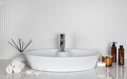 Керамическая мозаика Penny Round White Matt, Shapes