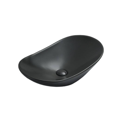Раковина керамическая Vincea VBS-508MB, 615*360*155, накладная, цвет черный матовый  Раковина керамическая Vincea VBS-508MB, 615*360*155, накладная, цвет черный матовый