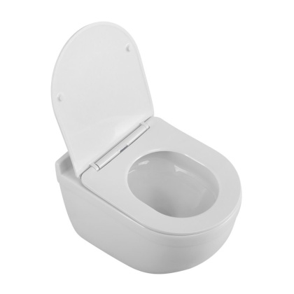 SENSO-TOR Унитаз подвесной безободковый  со смывом "Торнадо", с сиденьем дюропласт soft close, BB017CH-TOR/SC