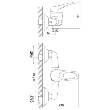 Смеситель Rossinka B35-41 для душа Смеситель Rossinka B35-41 для душа