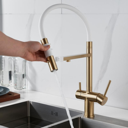 Смеситель для кухни с гибким изливом ROSE R958 R958G