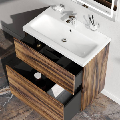 База под раковину напольная с 2 ящиками, 81х75х40,8 см, коричневая, M90FSX0752HF