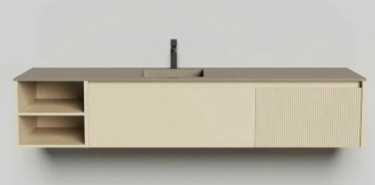 Подвесная тумба Domino 2000, эмаль, с открытой полкой, под встраиваемую раковину