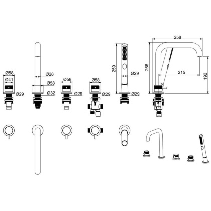 Смеситель на борт ванны Allen Brau Priority 5.31007-BN (с внутренней частью) никель браш