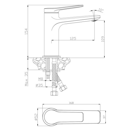Смеситель д/раковины ASTURIA, арт.30100AS
