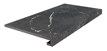 Ступень клееная фронтальная Тубкаль чёрный матовый обрезной 33x60x0,9