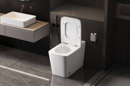 Приставной унитаз Abber Rechteck AC1213P импульсный с микролифтом Приставной унитаз Abber Rechteck AC1213P импульсный с микролифтом