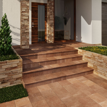 Ступень фронтальная PELDANO BROWN 33x33x4, Stone Ступень фронтальная PELDANO BROWN 33x33x4, Stone