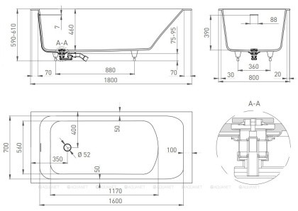 Ванна из искусственного камня ORLANDO_KIT 180,102112M Ванна из искусственного камня ORLANDO_KIT 180,102112M