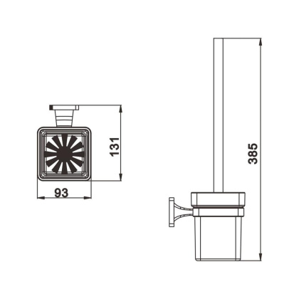 Ершик для унитаза матовой черный , RG1500H Rose, Черный
