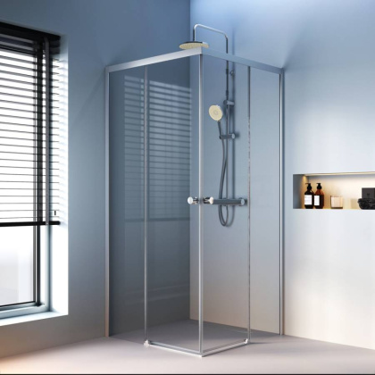 W94G-403-9090-МТ Душевое ограждение X-Joy Square Slide 90х90, мат Хром, прозрачное W94G-403-9090-МТ Душевое ограждение X-Joy Square Slide 90х90, мат Хром, прозрачное