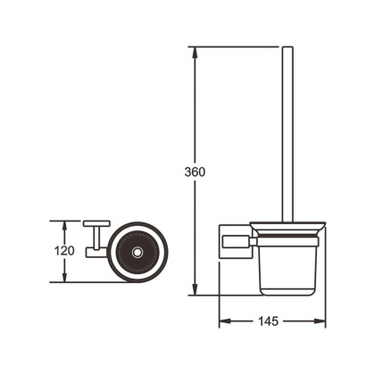 Ершик для унитаза, RG3000H Rose, Золото с черным