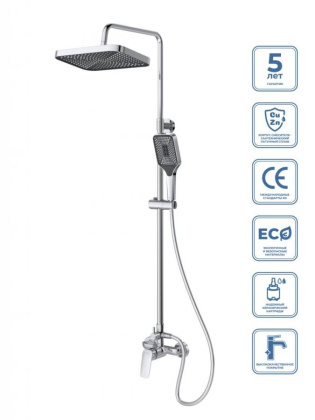 DUE Душевая стойка со смесителем, хром DUE-DOCM-CRM DUE Душевая стойка со смесителем, хром DUE-DOCM-CRM
