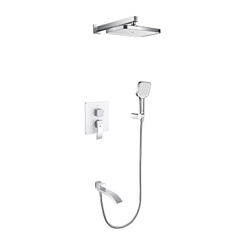 Душевая система встраиваемая Rose R1535F, белый/хром