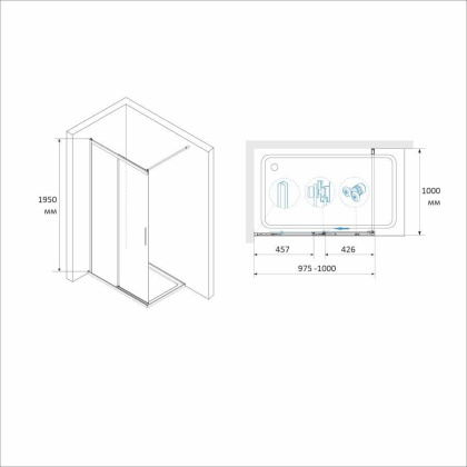 Перегородка для душа RGW WA-13 34101310-11