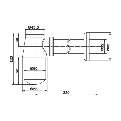 Сифон-стакан для раковины, Rose,RS21