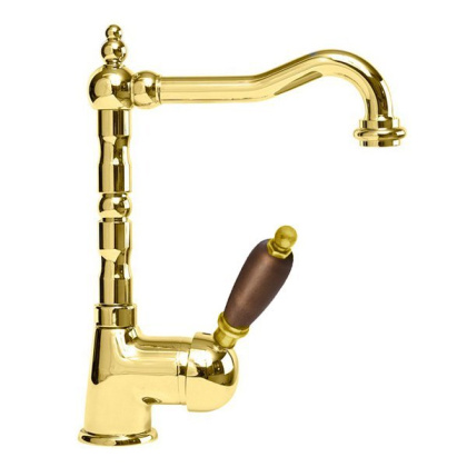 ELITE-LSM2-01-Nc Смеситель для раковины однорычажный с донным клапаном, исполнение хром, ручки Орех ELITE-LSM2-01-Nc Смеситель для раковины однорычажный с донным клапаном, исполнение хром, ручки Орех