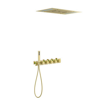 Душевая система Timo Petruma SX-5229/17SM скрытого монтажа, термостат, золото матовое