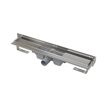 Водоотводящий желоб с порогами для перфорированной решетки и регулируемым воротником к стене, вертикальный сток